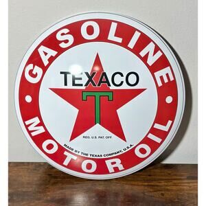 Large Vintage Style 16" Texaco Gas Station Signs Man Cave Garage Decor Oil Can